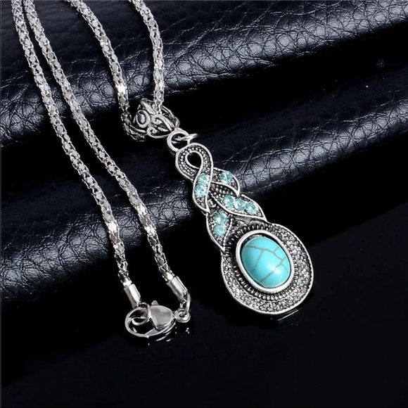 NEW Vintage Necklace Alloy Crystal Natural Stone - Picture 3 of 5